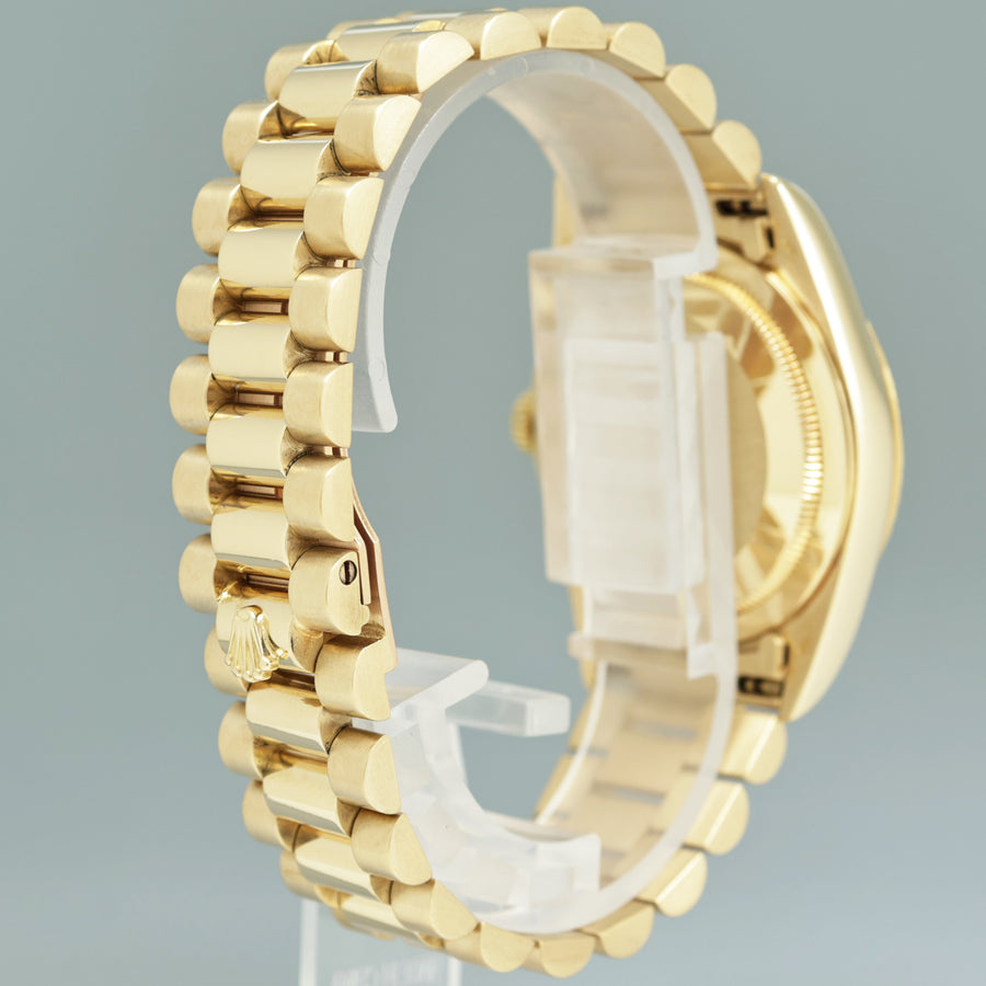 MINT Rolex President Day Date 36mm Diamond 18238 Double Quick Yellow Gold Watch