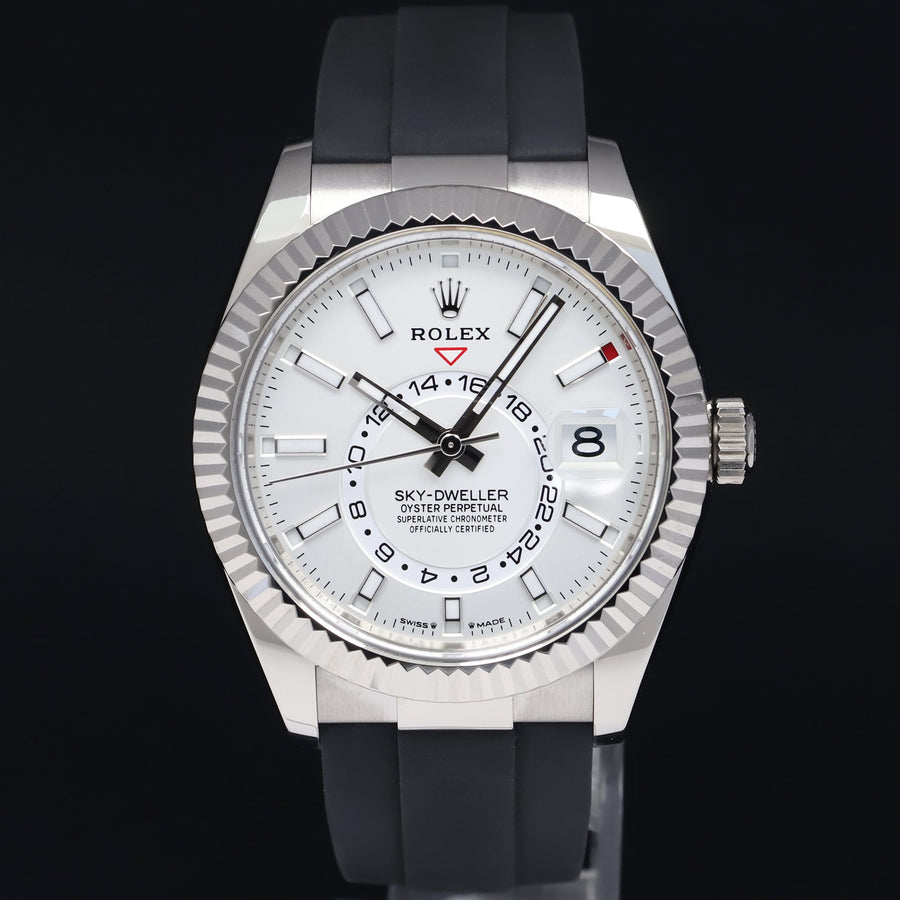 2023 Mint Rolex White Sky-Dweller White Gold Oysterflex 336239 Watch Box