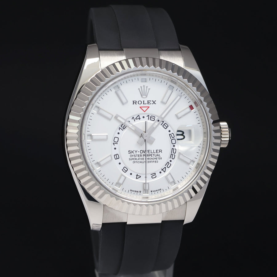2023 Mint Rolex White Sky-Dweller White Gold Oysterflex 336239 Watch Box