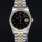 MINT Rolex DateJust 16233 Two Tone Yellow Gold Jubilee Black Stick Watch Box