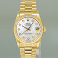 PEARL DIAMOND Rolex 68278 Yellow Gold 31mm Midsize Lady President Watch