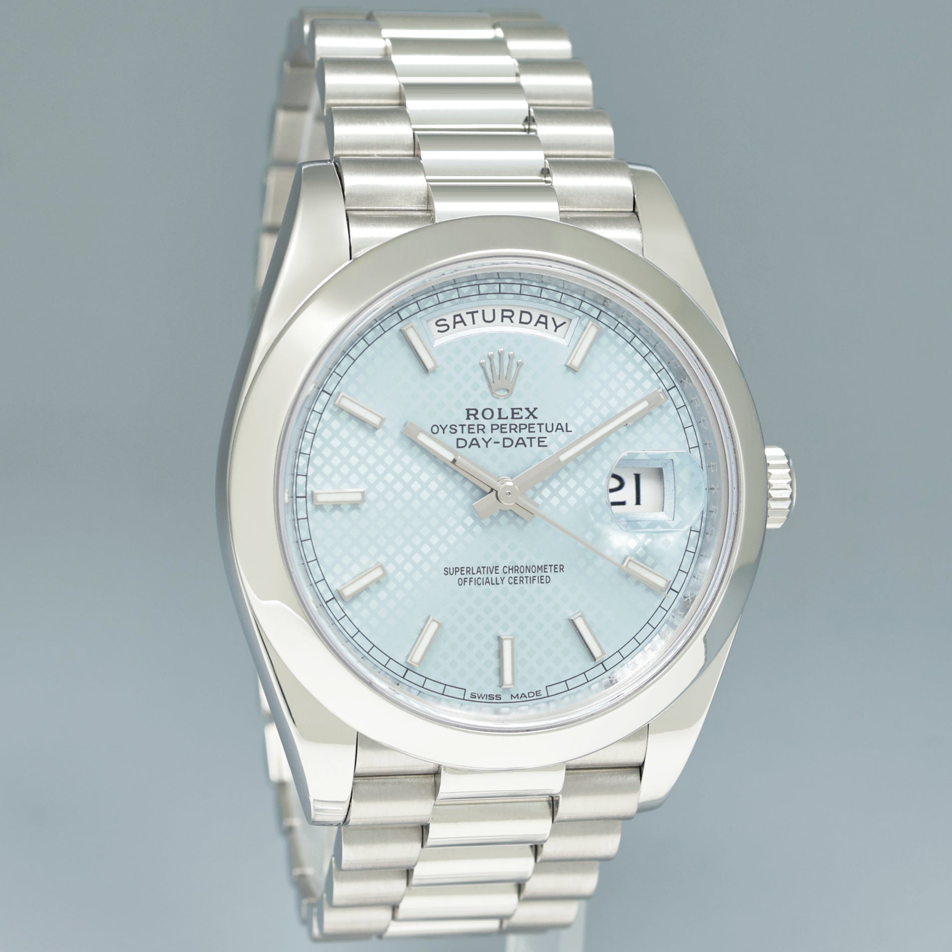 MINT PAPERS Rolex Platinum President Day Date 40 Blue Motif 228206 Watch Box