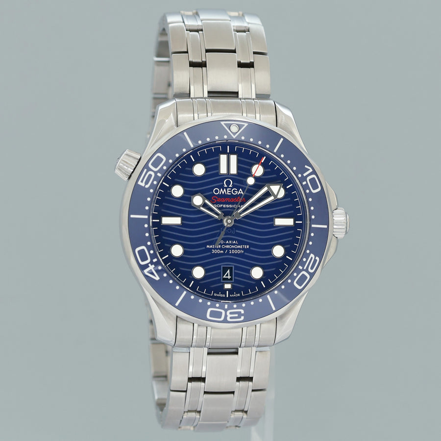 PAPERS MINT Omega Seamaster Diver 210.30.42.20 42 mm Blue Dial Ceramic Steel Watch