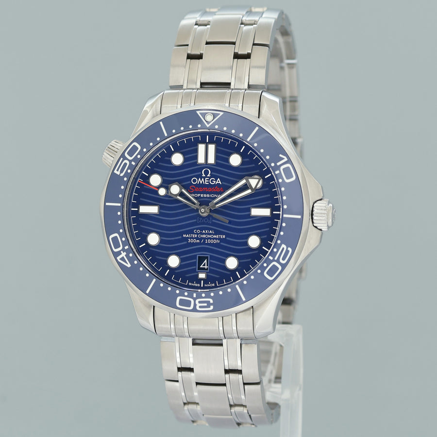 PAPERS MINT Omega Seamaster Diver 210.30.42.20 42 mm Blue Dial Ceramic Steel Watch