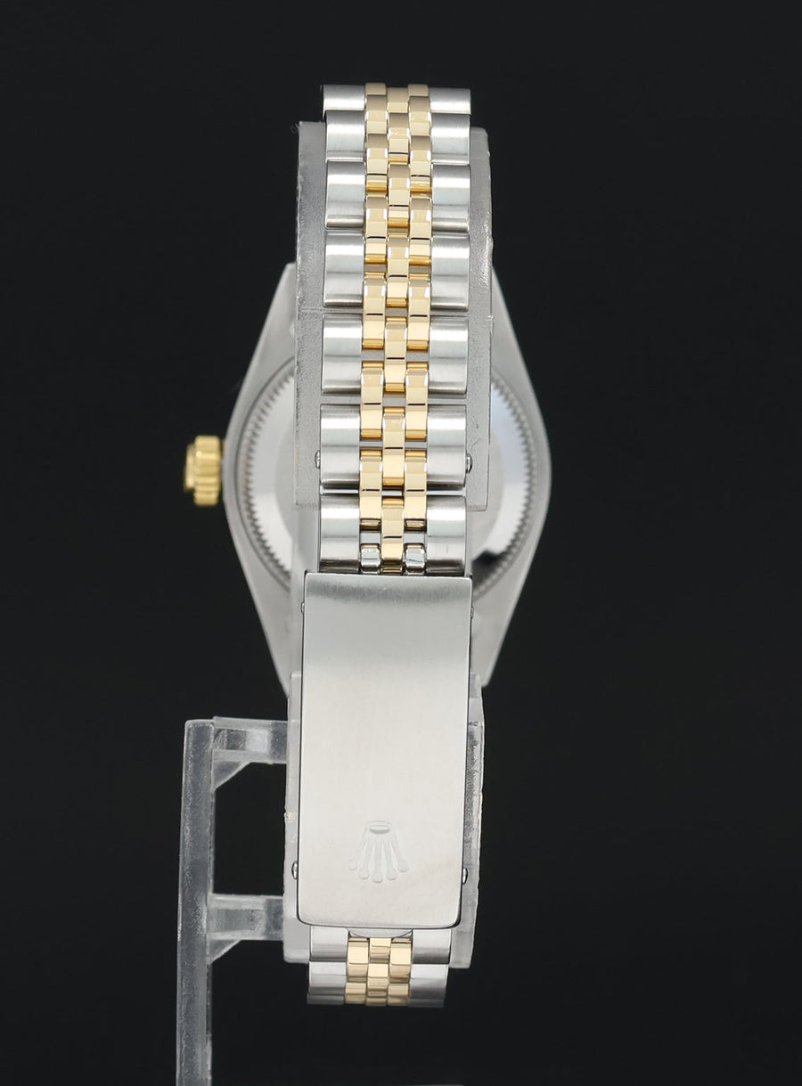 MINT Ladies Rolex 26mm 69173 DateJust White Roman Two Tone Yellow Gold Jubilee Watch