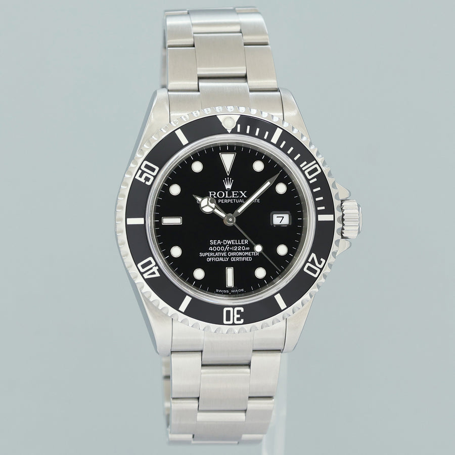 2005 PAPERS 2026 RSC PAPERS MINT Rolex Sea-Dweller Steel 16600 Black 40mm Watch