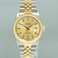 MINT PAPERS Rolex DateJust 16233 Champagne Stick Jubilee Yellow Gold Two Tone 36mm Watch