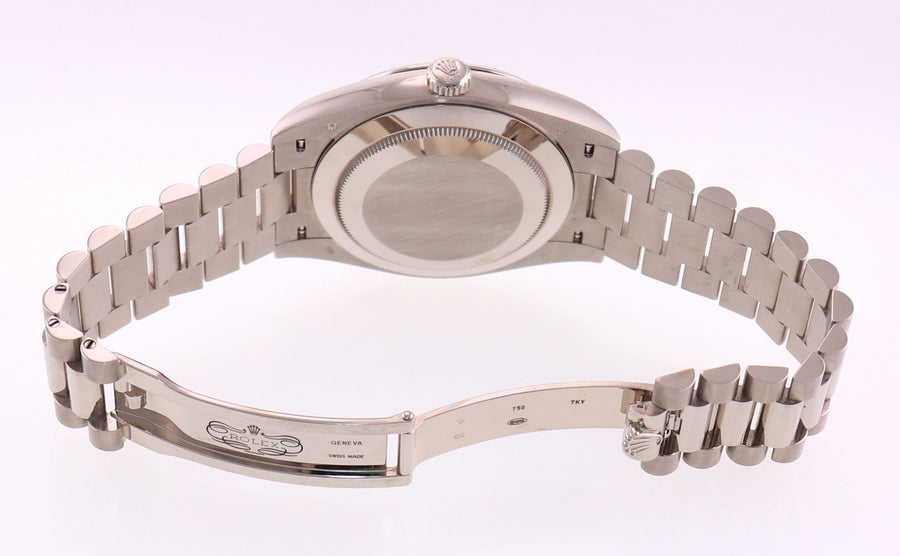 MINT 2020 Rolex Day Date 40 White Gold President Grey Tapestry 228239 Watch Box