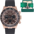 MINT 2022 Rolex Daytona Ceramic 116515LN Rose Gold Chocolate Stick Oysterflex Watch