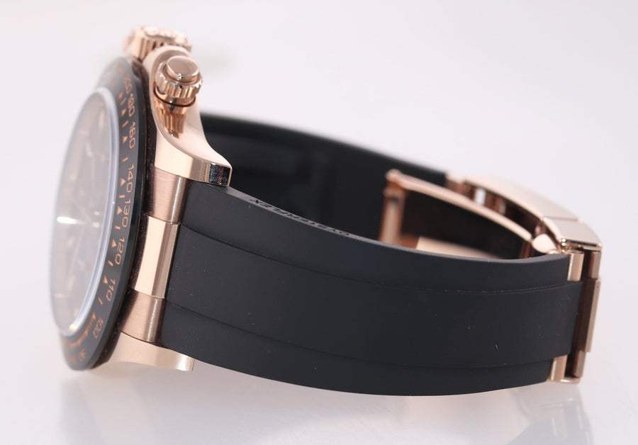 MINT 2022 Rolex Daytona Ceramic 116515LN Rose Gold Chocolate Stick Oysterflex Watch