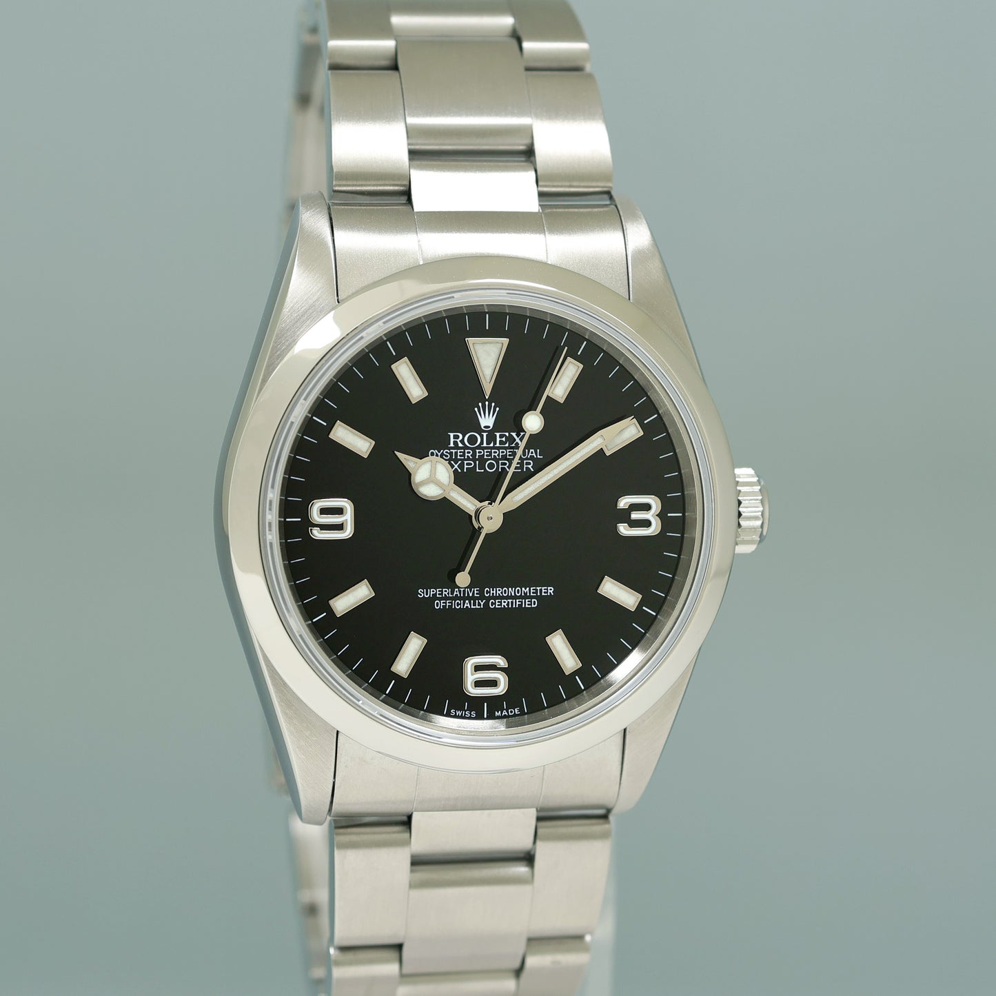 1999 PAPERS MINT Rolex 14270 Explorer Black Arabic Steel 36mm Oyster Watch Box