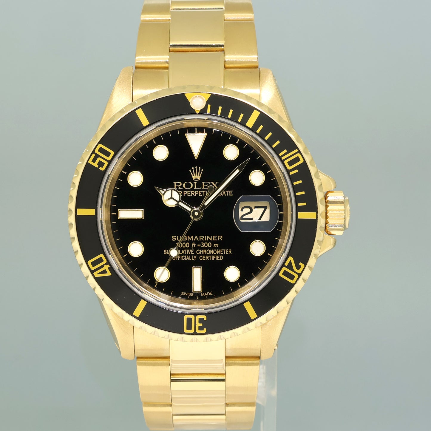 2025 RSC PAPERS Rolex 16618 Submariner Yellow Gold Black 40mm Watch Box