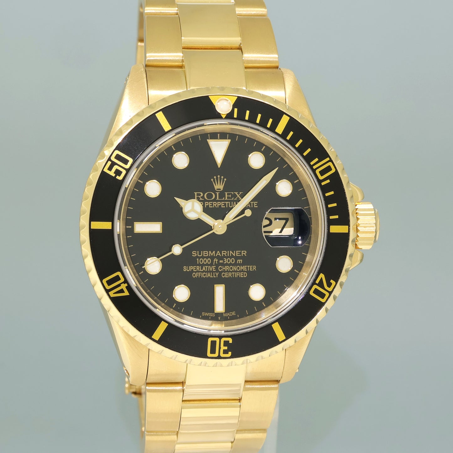 2025 RSC PAPERS Rolex 16618 Submariner Yellow Gold Black 40mm Watch Box