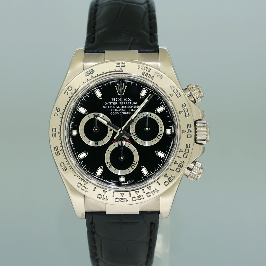 2007 MINT PAPERS Rolex Daytona White Gold 116519 Black Stick Leather Watch Box