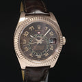 Mint 2016 Rolex Sky-Dweller Rose Gold 326135 42mm Chocolate Leather Watch Box
