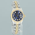 Ladies Rolex 26mm 69173 DateJust Blue Diamond Two Tone Yellow Gold Jubilee Watch
