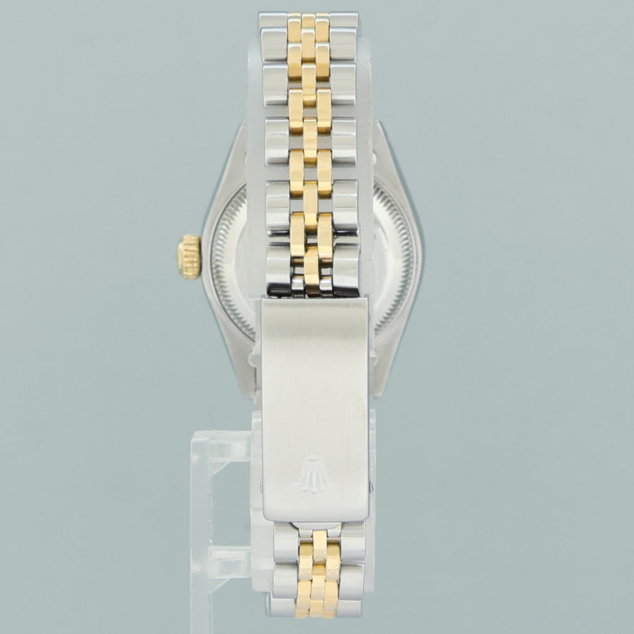 Ladies Rolex 26mm 69173 DateJust Blue Diamond Two Tone Yellow Gold Jubilee Watch