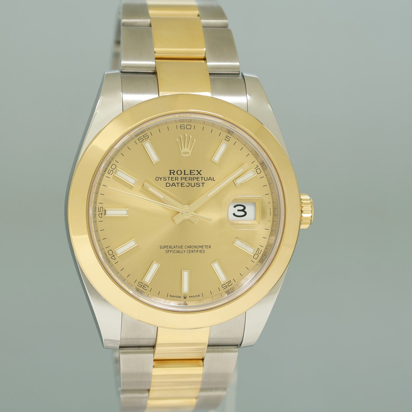 MINT 2023 Rolex DateJust 41 Two Tone Yellow Gold Steel Oyster 126303 Champagne Watch