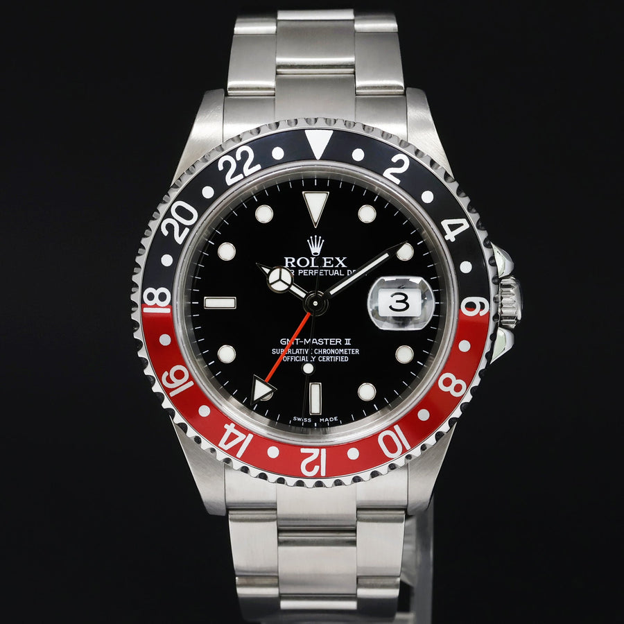 2006 MINT COKE Rolex GMT-Master II Red Black Steel 16710 40mm Watch Box