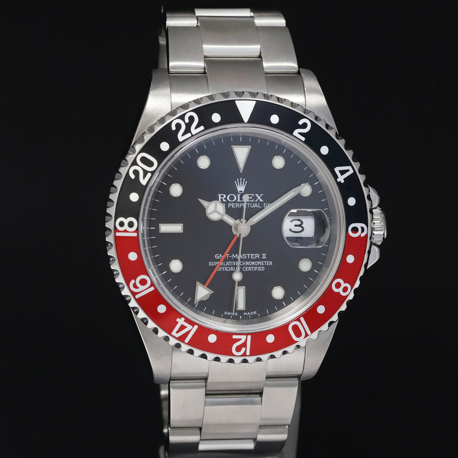 2006 MINT COKE Rolex GMT-Master II Red Black Steel 16710 40mm Watch Box
