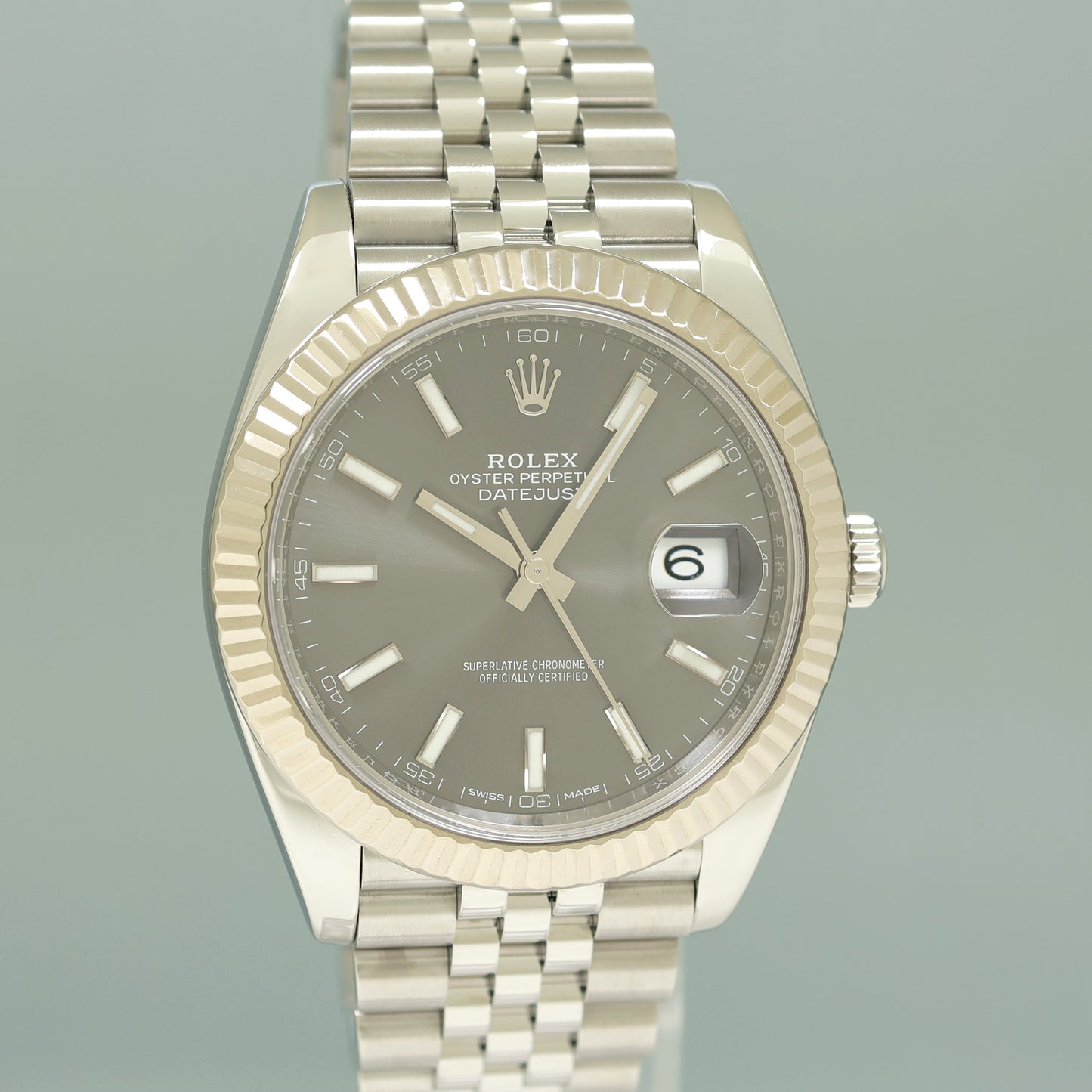 2017 MINT PAPERS Rolex DateJust 41 Rhodium Stick Jubilee Fluted 126334 Watch Box