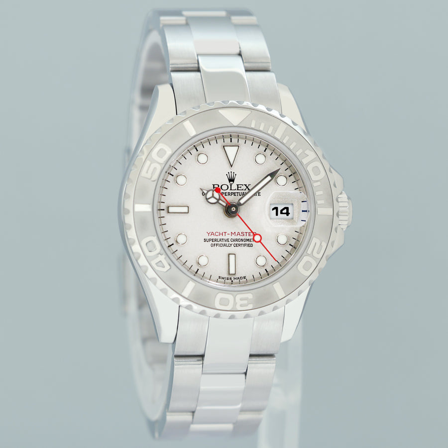 MINT Ladies Rolex Yacht-Master Steel 169622 29mm Platinum Watch Box