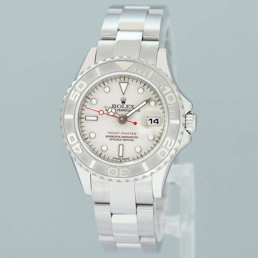 MINT Ladies Rolex Yacht-Master Steel 169622 29mm Platinum Watch Box