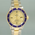 MINT Rolex Submariner 16613 Two Tone Gold Champagne Serti Diamond Watch Box