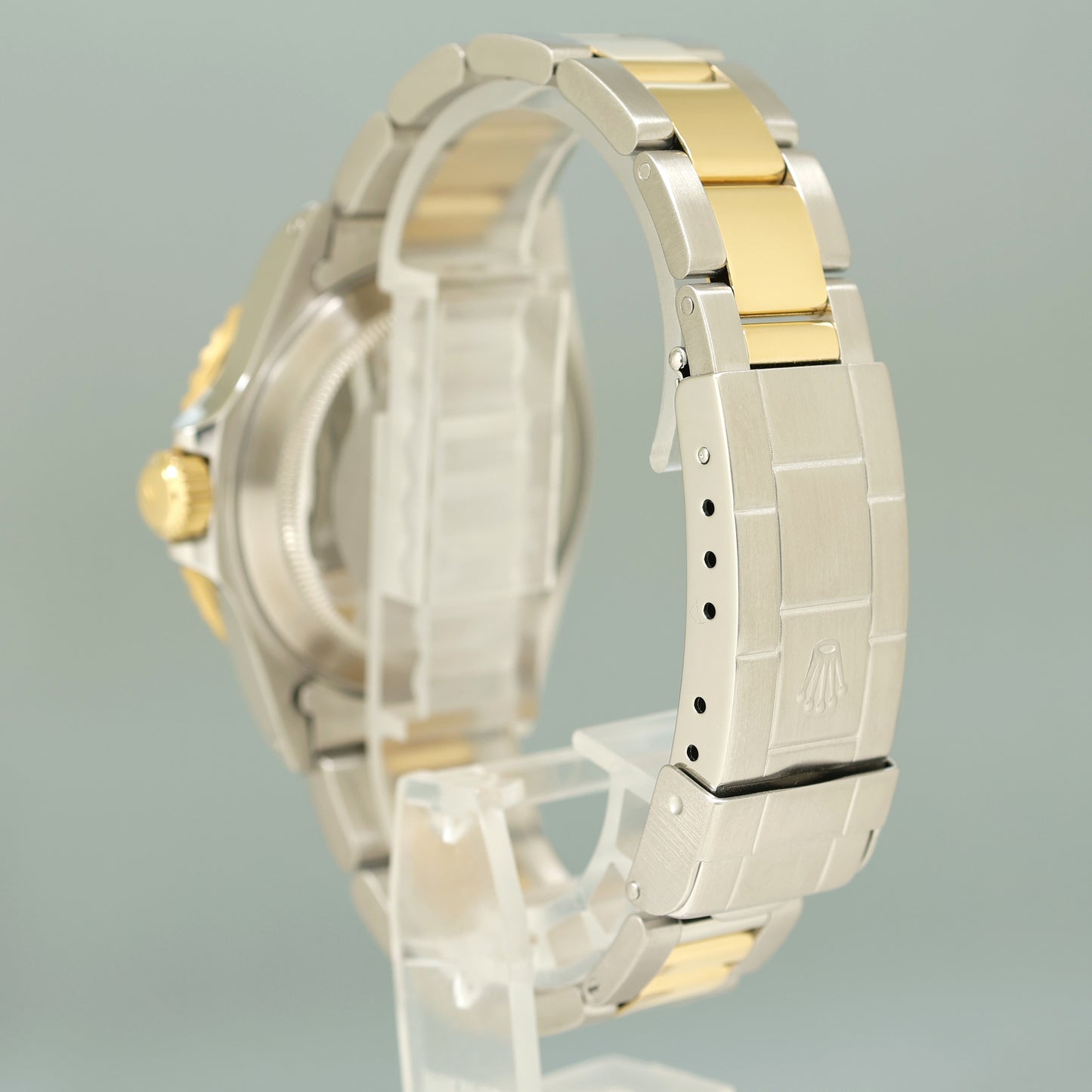 MINT Rolex Submariner 16613 Two Tone Gold Champagne Serti Diamond Watch Box
