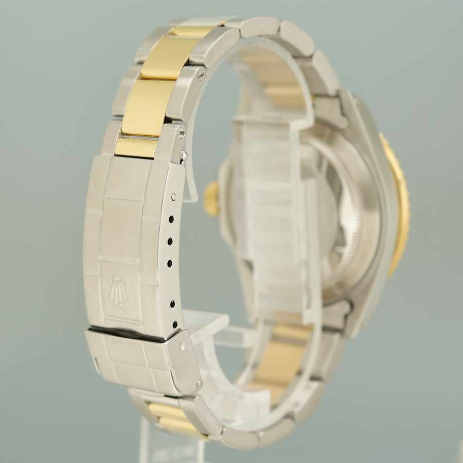 MINT Rolex Submariner 16613 Two Tone Gold Champagne Serti Diamond Watch Box