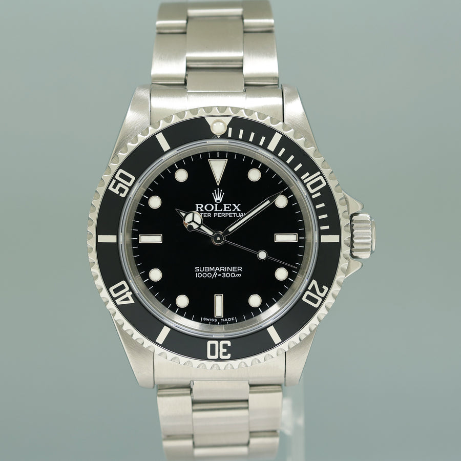 2000 PAPERS Rolex Submariner No-Date 2 Line Dial 14060 Steel Black 40mm Watch Box