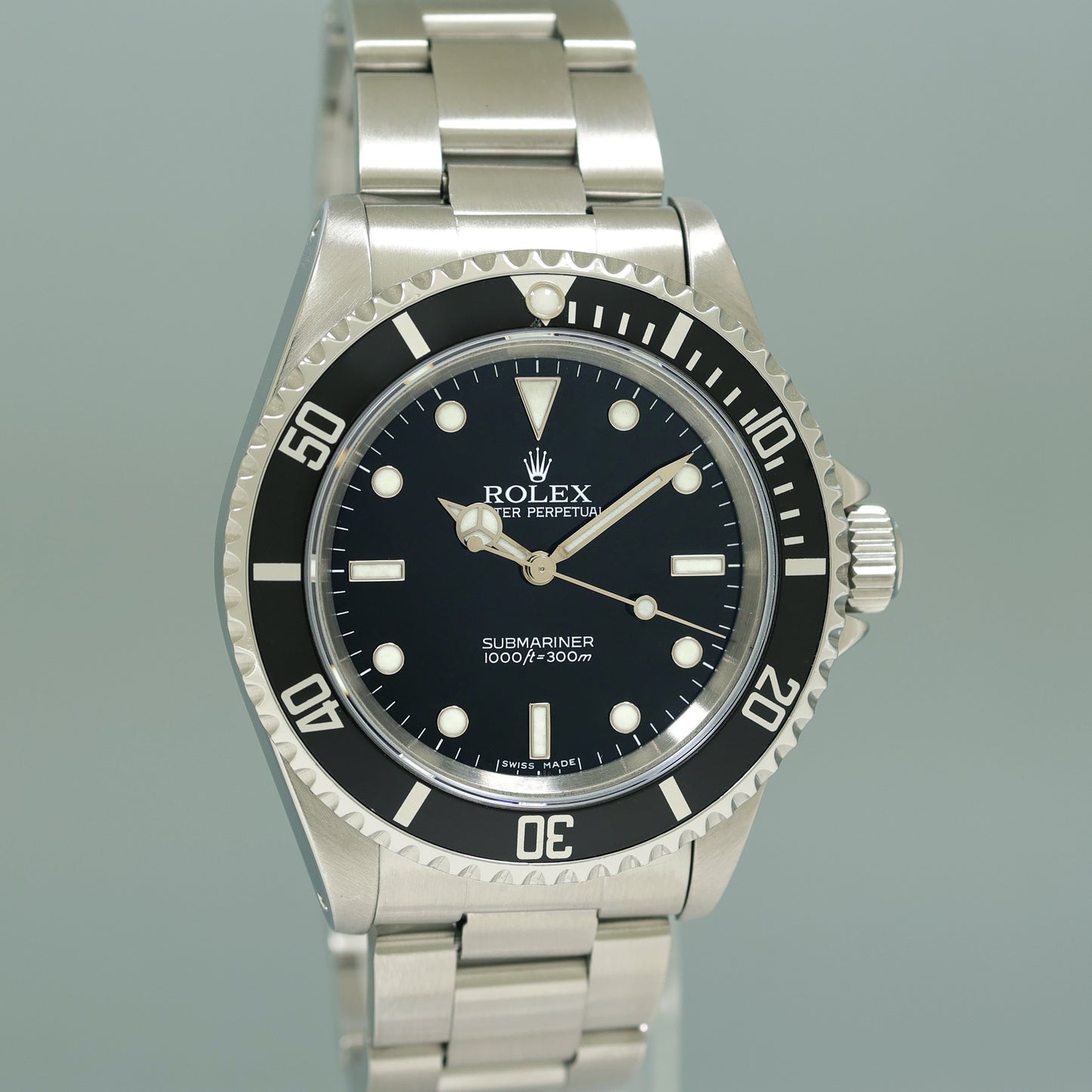2000 PAPERS Rolex Submariner No-Date 2 Line Dial 14060 Steel Black 40mm Watch Box