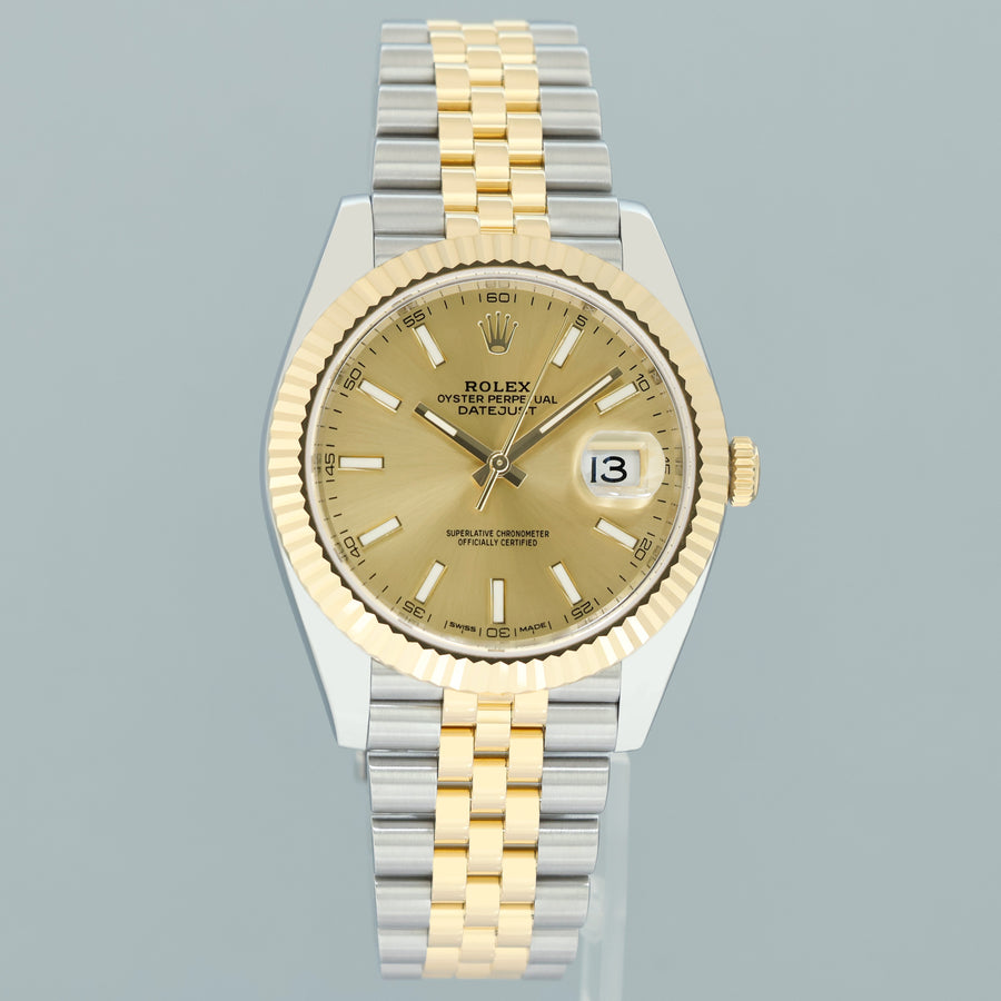 2024 MINT 126333 Rolex DateJust 41 Two Tone Yellow Gold 41mm Champagne Watch Box