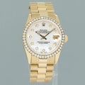 PEARL DIAMOND Rolex 6827 Yellow Gold 31mm Midsize Lady President Watch