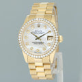 PEARL DIAMOND Rolex 6827 Yellow Gold 31mm Midsize Lady President Watch