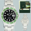 MINT 2007 Rolex Kermit Green Anniversary 40mm Submariner 16610LV Watch Box