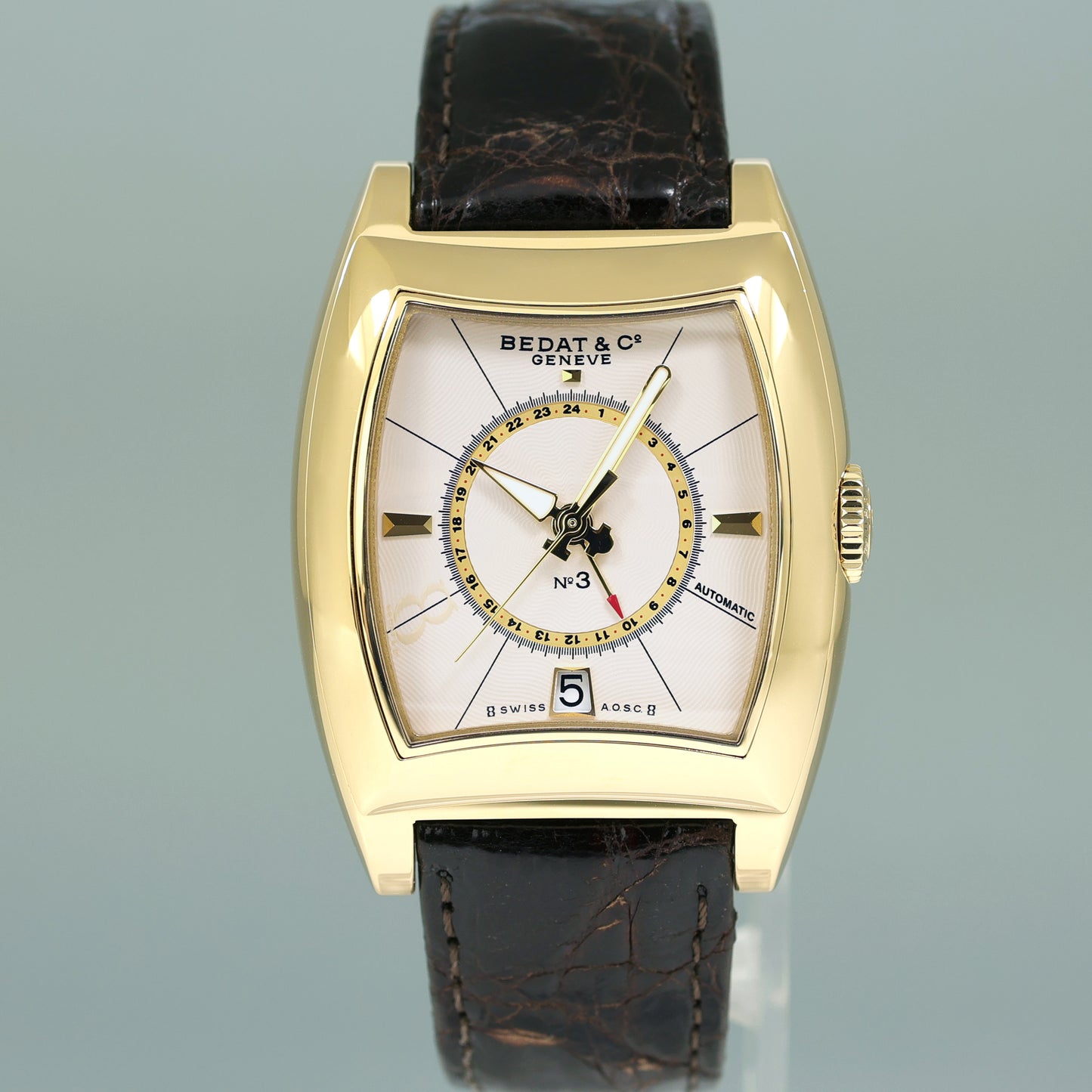 Bedat & Co Nº3 Yellow Gold 35mm Dual Time 388 Watch