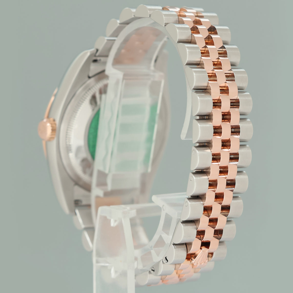 2005 Rolex DateJust Turn-O-Graph 116261 Rose Gold Two Tone Steel Black Jubilee Watch