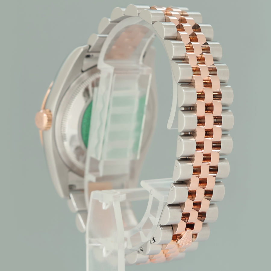 2005 Rolex DateJust Turn-O-Graph 116261 Rose Gold Two Tone Steel Black Jubilee Watch