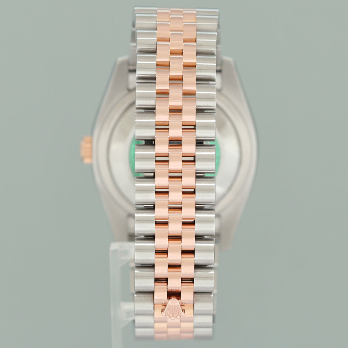 2005 Rolex DateJust Turn-O-Graph 116261 Rose Gold Two Tone Steel Black Jubilee Watch