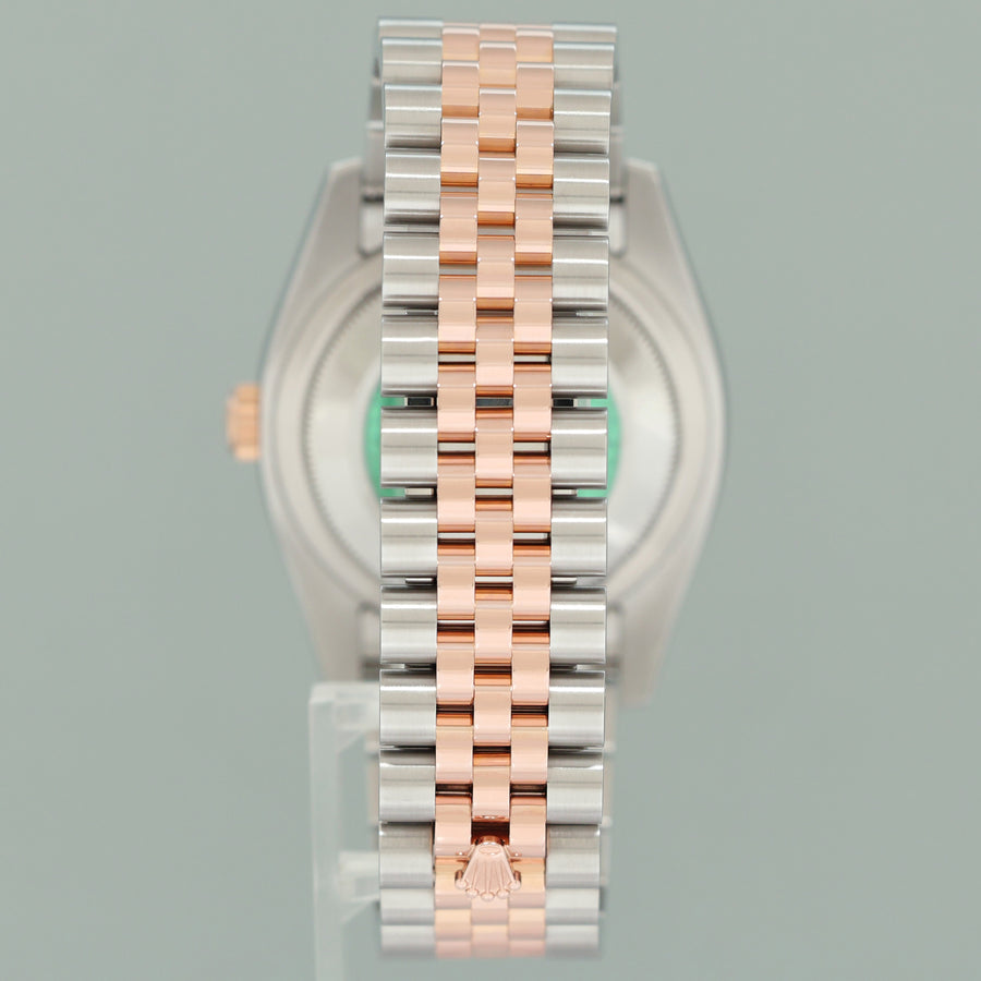 2005 Rolex DateJust Turn-O-Graph 116261 Rose Gold Two Tone Steel Black Jubilee Watch