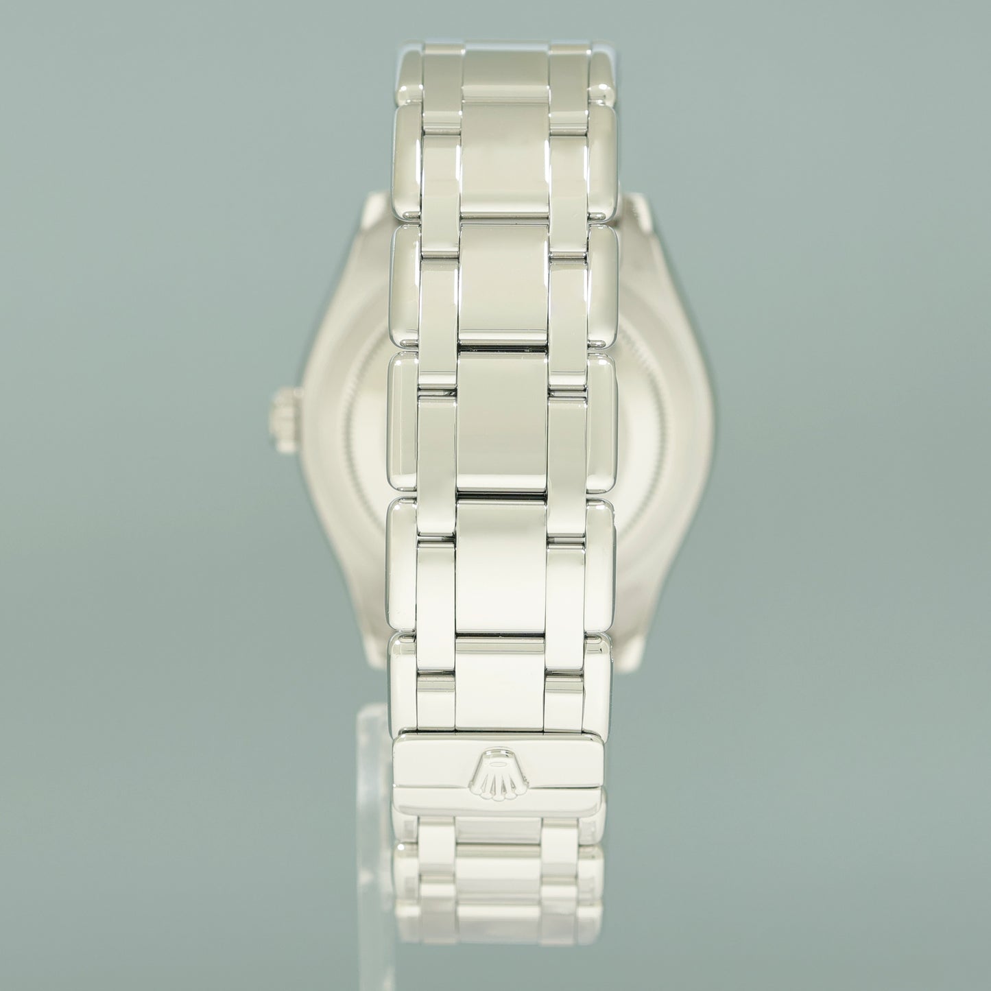 MINT Rolex Platinum Masterpiece 18946 Glacier Blue Diamond 39mm MOP Diamond Watch