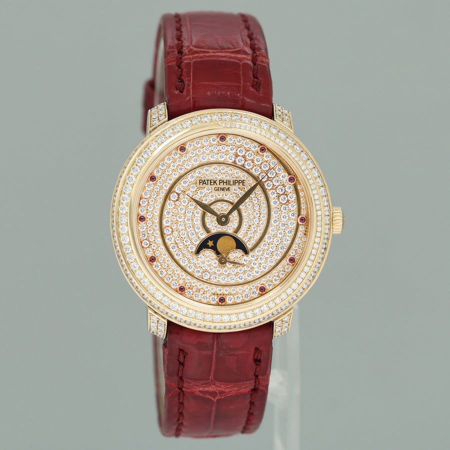 MINT PAPERS Patek Philippe 4968/400R-001 Rose Gold Moonphase Pave Diamond Watch