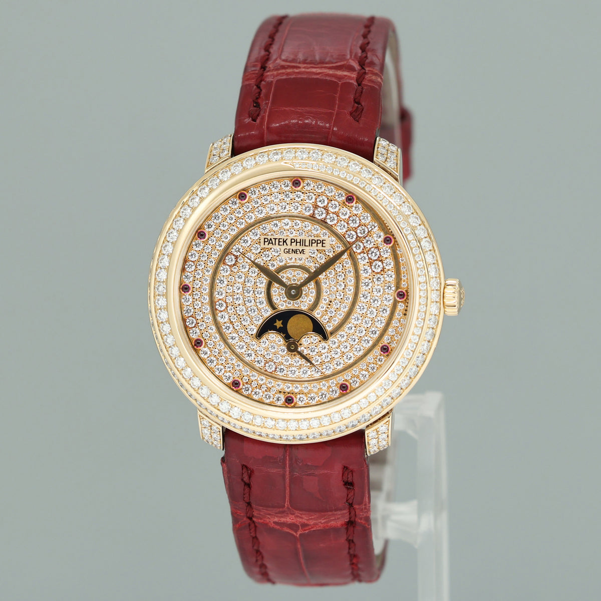 MINT PAPERS Patek Philippe 4968/400R-001 Rose Gold Moonphase Pave Diamond Watch