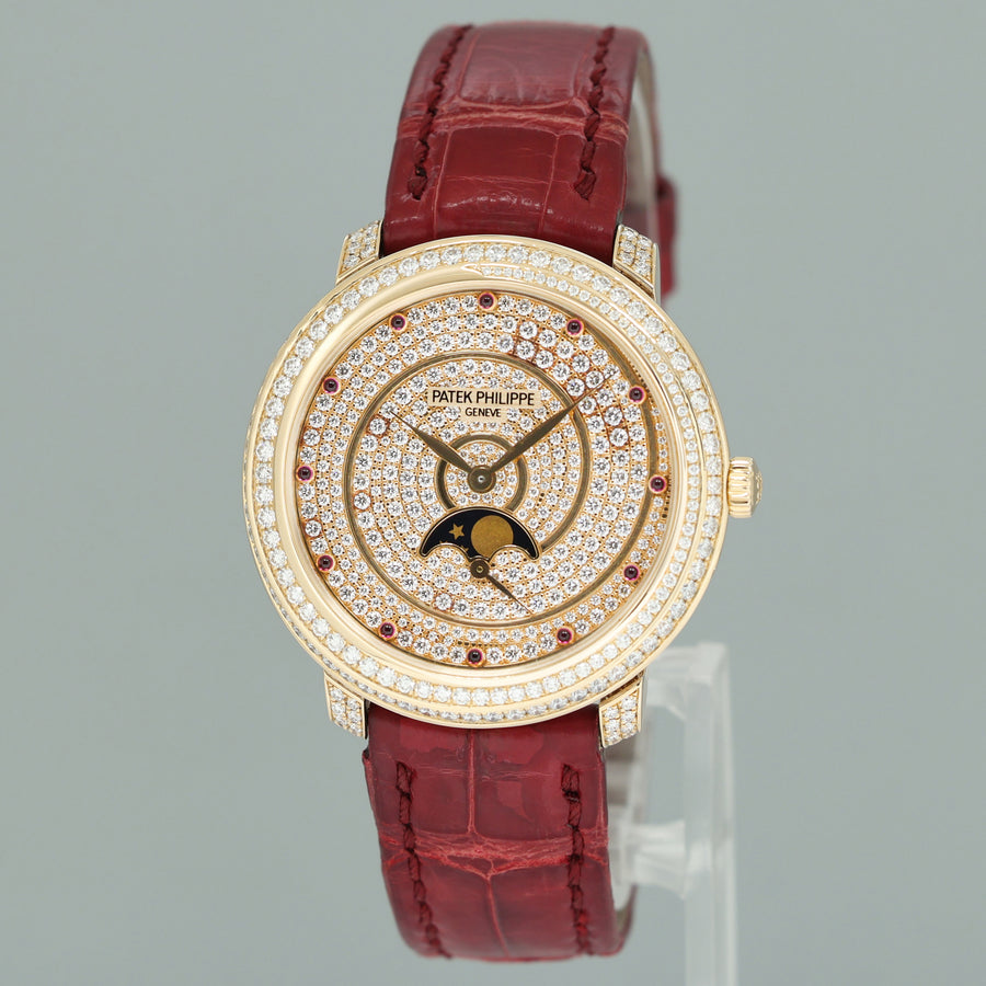 MINT PAPERS Patek Philippe 4968/400R-001 Rose Gold Moonphase Pave Diamond Watch