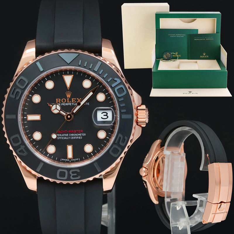 2022 MINT Rolex Yacht-Master 268655 Everose Gold 37mm Oysterflex Watch Box