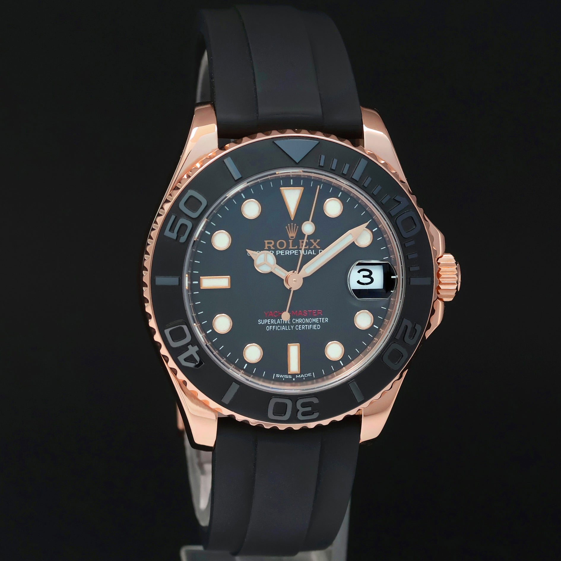 2022 MINT Rolex Yacht-Master 268655 Everose Gold 37mm Oysterflex Watch Box