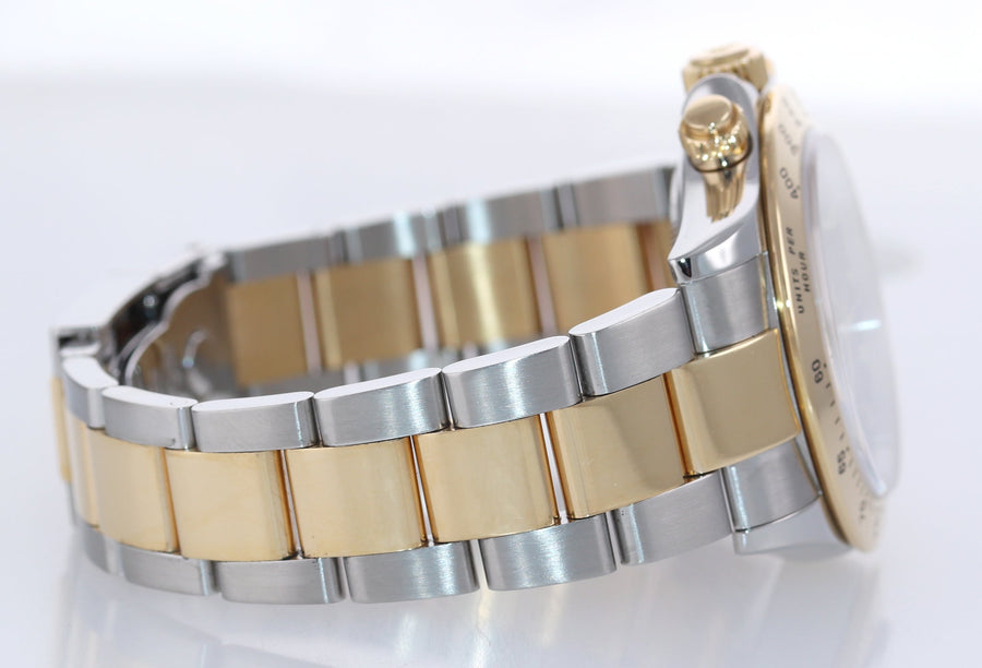 MINT Rolex Daytona 116523 Chronograph Black Steel Yellow Gold Two Tone Watch Box