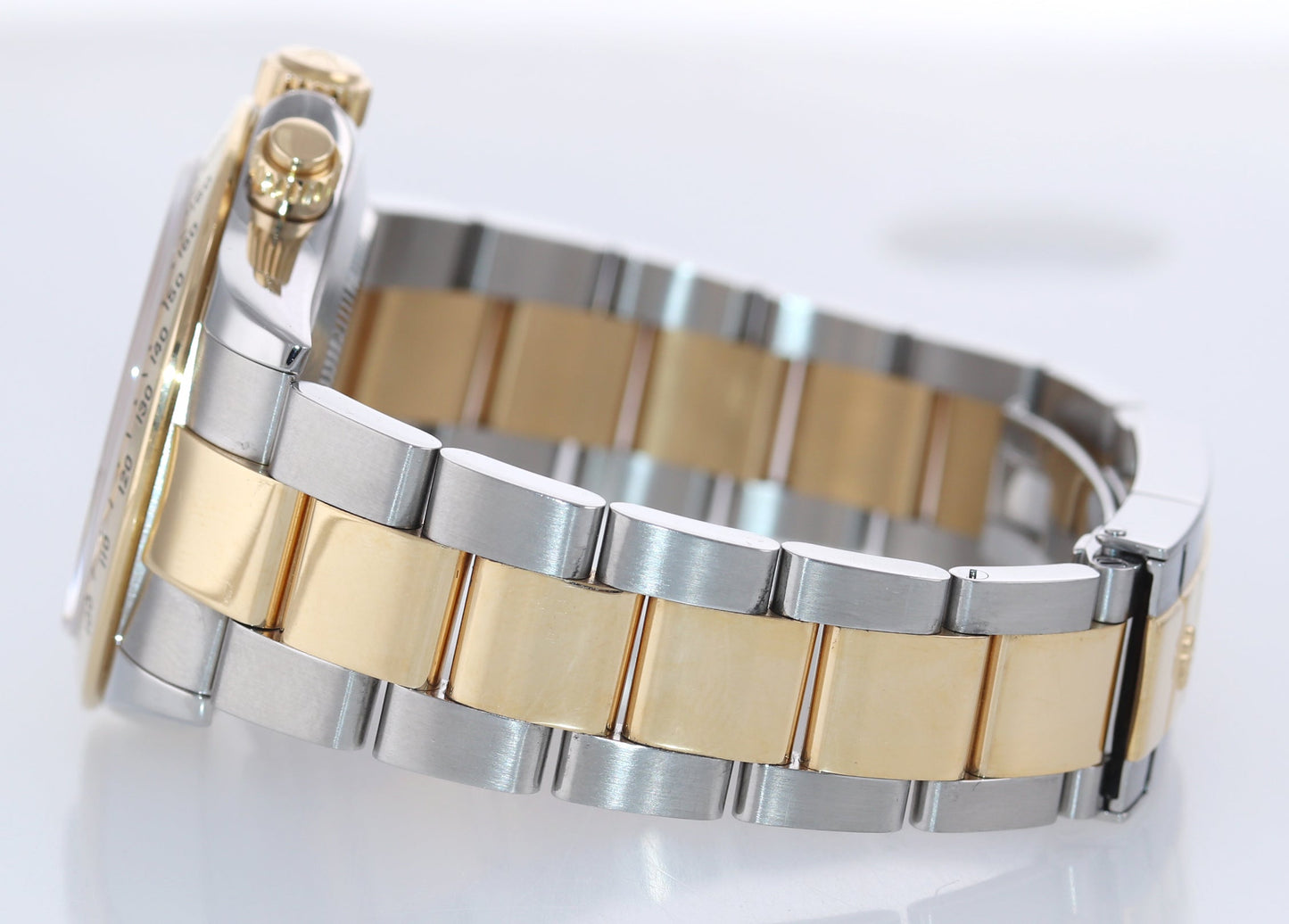 MINT Rolex Daytona 116523 Chronograph Black Steel Yellow Gold Two Tone Watch Box