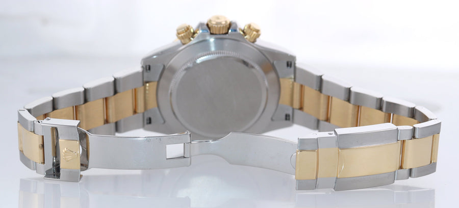 MINT Rolex Daytona 116523 Chronograph Black Steel Yellow Gold Two Tone Watch Box
